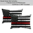thumbnail image 3 of Beartech 3 Pcs American Flag Bedding Set Queen Size Holiday American Flag Duvet Cover American Flag Quilt Cover Red Black Gray Stripe Independence Day Decor, 3 of 9
