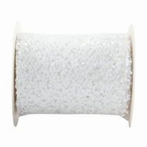 White Wired Ribbon with white Glitter Edge 10cm Christmas Ribbon for Tree Gift Wrapping Wreaths Garland Topper Bows Crafts Home Decor -10 Yards