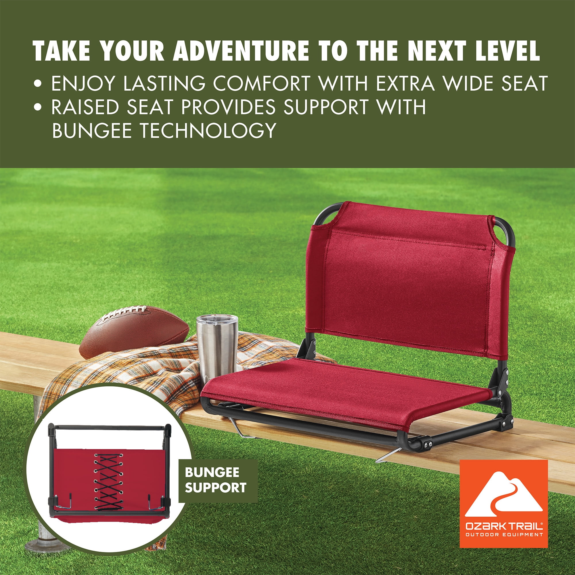 Ozark Trail Stadium Seat Dark Red