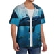 thumbnail image 2 of Balery Ocean Dolphin Fish School Camisa Casual de Manga Corta con Botones para Hombre, Texturizada, Estilo Cubano, para Playa, Verano-4X-Large, 2 of 5