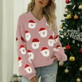 thumbnail image 2 of oqasdz Womens Sweater Christmas Tops Long Sleeve Pullover Cute Fuzzy Santa Pattern Crew Neck Fashion Sweaters Casual Cozy Daily Wear, 2 of 6