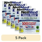 (5 pack) NeilMed Sinus Rinse Premixed Refill Packets 100 Each