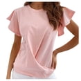 thumbnail image 2 of Xuyuer Women 2026 Summer Crew Neck Short Sleeve Tops Ribbed Knit Slim Fit Fashion Basic Tee Shirts Casual Going Out Top Shirts Basic Slim Fitted Crop Tops 2026 Summer Y2k Spring Clothes, 2 of 4