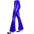 thumbnail image 5 of Women's Shiny Leather Flared Pants in Multiple Colors, 5 of 7