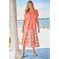 thumbnail image 2 of Woman Within Plus Size Print Linen-Blend Midi Skirt (Petite Available), 2 of 3