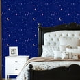 thumbnail image 2 of Galaxy Peel and Stick Wallpaper Starry Night Sky Crescent Moon Sparkling Stars Wall Mural 23.6in x 9.8ft Self Adhesive Removable Wall Paper Renter Friendly Wallpaper for Nursery Bedroom Cabinets, 2 of 8
