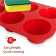 thumbnail image 3 of 6 Cavity Silicone Cupcake Baking Pans Muffin Pans Non Stick Baking Cups Home DIY Baking Tool, 3 of 5