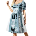 thumbnail image 2 of Vestido vegano de leche de avena de manga corta, elegante y bonito vestido de mujer, vestido de hada, 2 of 7