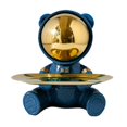 thumbnail image 2 of Estatua de oso de resina con bandeja, soporte de almacenamiento, escultura decorativa moderna para cafetería, sala de estar, decoración de , Azul BLESIY Bandeja de estatua de oso, 2 of 8