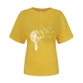 thumbnail image 3 of Hauts d'Été pour Femmes 2022 Manches Courtes Imprimé Mode Décontracté T-Shirts Tunique Col Rond Ample Blouses d'Entraînement, 3 of 3