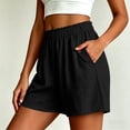 thumbnail image 5 of Utoimkio Women's Crinkle Gauze Shorts,Elastic High Waist with Button Detail Pockets, 5 of 7