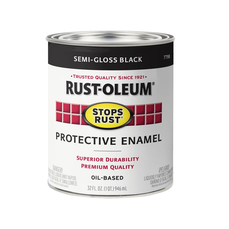 Rust-Oleum Stops Rust Indoor and Outdoor Semi-Gloss Black Oil-Based Protective Paint 1 qt