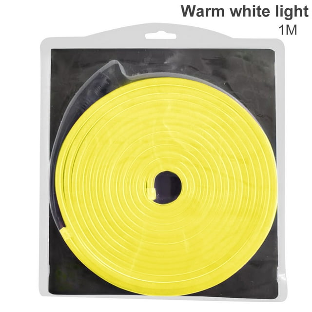 Inteprter FangNymph, 12V, luces Led flexibles, tira de luces de neón a rayas para habitación, suaves decorativos, lámparas impermeables, banda para Iluminación y accesorios luz amarilla 1M Inteprter HA001069-06
