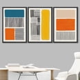 thumbnail image 2 of IDEA4WALL Framed Canvas Print Wall Art Set Mid-Century Bright Color Block Collage Abstract Shapes Minimalism Bohemian Decorative for Living Room, Bedroom, Office - 24"x36"x3 Black, 2 of 5