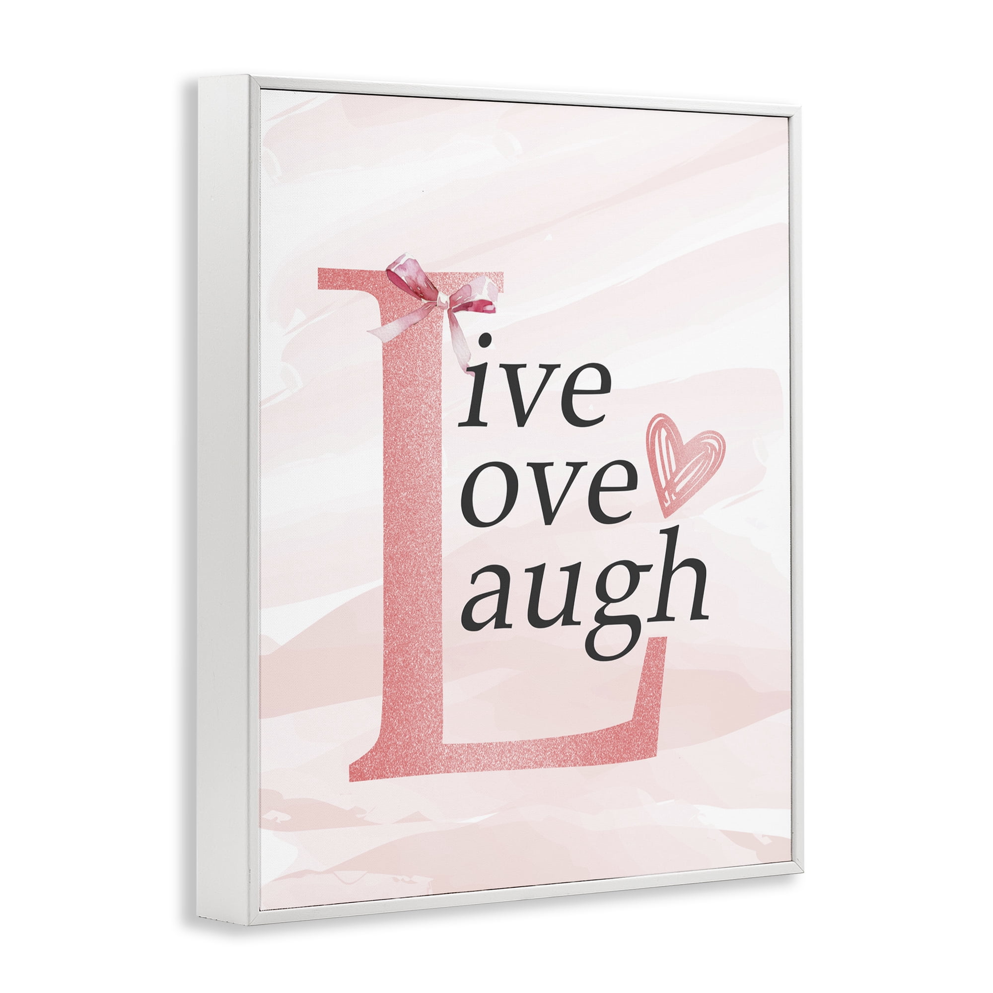 Live Love Laugh Pastel White Framed Giclee Art, design by Kim Allen