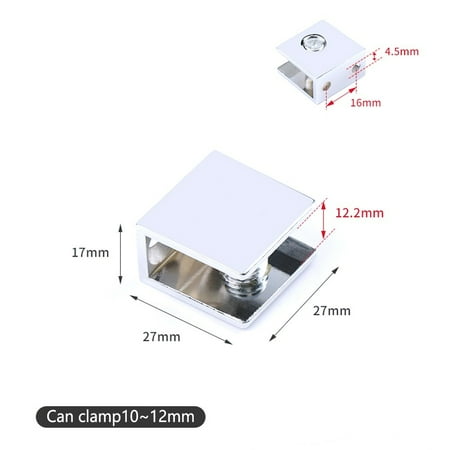 

4 x Zinc Alloy Adjustable Shelf Clamp Glass Shelf Support Plate Holder Bracket
