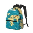 thumbnail image 2 of Picia World Map With Landmarks Large Capacity Backpack Classic Style Backpack Casual Backpack Water-Resistant School Work Travel Outdoor Backpack, 2 of 8