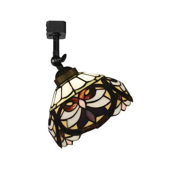 KAYYELAMP J-Type Track Head Lighting Adjustable Angle Tiffany Ceiling Light Multi-Color Glass Shade Handmade Antique Retro Track Light Fixture For Gallery Mirror Front
