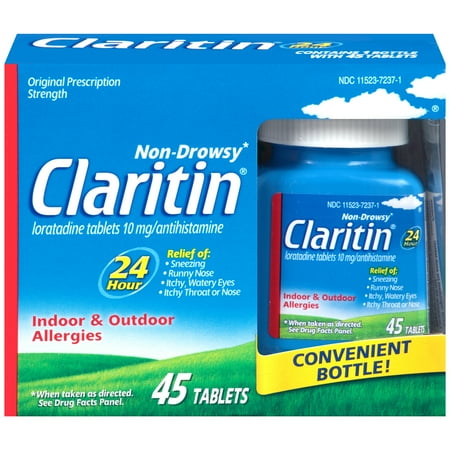 Claritin 24 Hour Non-Drowsy Allergy Relief Tablets, 10 mg, 45 Count