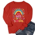 thumbnail image 6 of Xuyuer Women 100 Days of School Sweatshirt: Funny Teacher Shirts School Teaching Long Sleeves Teachers Gifts Tops Teacher Graphic T-Shirts School Days Tee Tops, 6 of 6