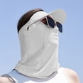 thumbnail image 4 of Máscara de protección solar de seda de hielo de verano, sombrero para el sol de cara completa para exteriores, toalla facial ligera y transpirable con orificio para gafas, 4 of 5