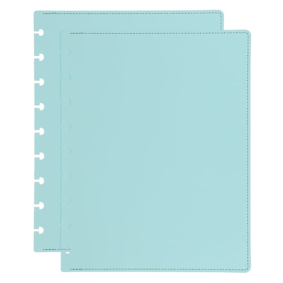 Leather Discbound Notebook Cover, Medium Size Disc Planner Cover for Arc Notebook Happy Planner, Light Blue