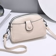 thumbnail image 4 of Bolso de mujer de pu a la moda, bolso pequeño práctico informal con múltiples compartimentos, bandolera de hombroBlanco, 4 of 5