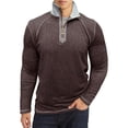 thumbnail image 1 of DecSea Polo à Manches Longues pour Homme, Coupe Ajustée, Chemises Décontractées, T-Shirts à Empiècements de Couleurs Contrastantes, Hauts en Coton, 1 of 6