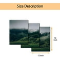 thumbnail image 4 of Misty Forest Wall Art Set of 3 - Framed Canvas Prints with Green Mountain Landscape Design - Perfect for Modern Home Decor - Ideal Wall Decor for Living Room Bedroom Bathroom and Office (12"x16"x3), 4 of 6