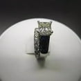 thumbnail image 4 of Ring Jewels 4.00 CT Princess Cut Lab Created Diamond Bridal Wedding Ring Set Real 925 Sterling Silver, 4 of 5