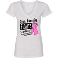 thumbnail image 3 of Inktastic Our Family Fights Together Breast Cancer Awareness Women's V-Neck T-Shirt, 3 of 5