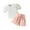 White, variant on WOLLED 2PCS Toddler Baby Girls Summer Shorts Outfit Puff Sleeve T-Shirt Tops and Solid Color Tie-Up Shorts Clothes Set for 1-6 Years Old