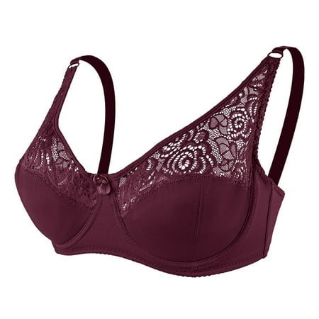 

Aayomet Push Up Bra Two Cups Bras Brassiere for Women Push Up Padded Unlined Wine 42