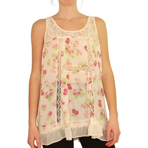 Aeropostale Womens Floral Lace Tank Top