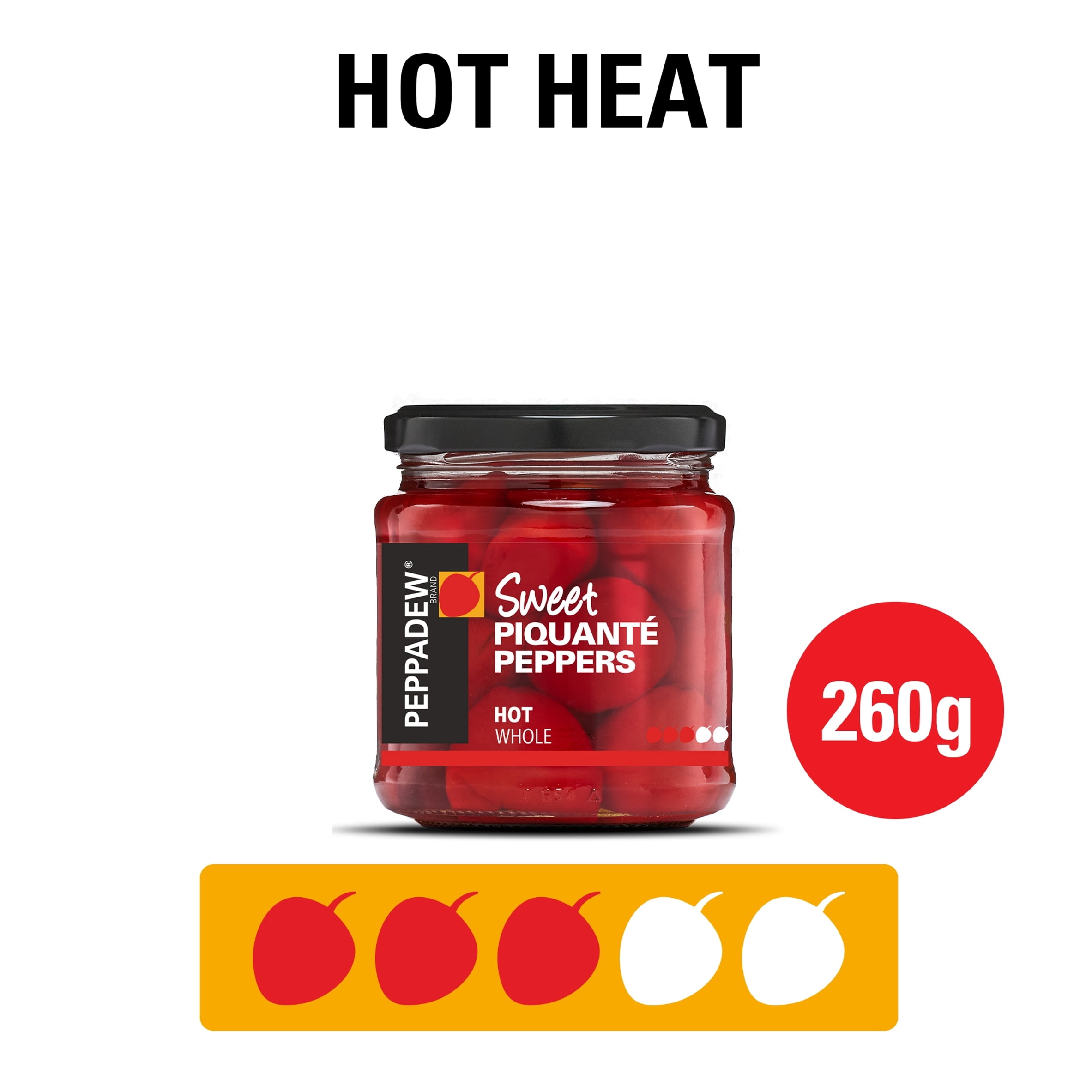 Peppadew Sweet Piquante Peppers Hot Whole 260g, Imported from Britain