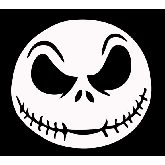 Nightmare Before Xmas Inspiré Jack's Effrayant Décoration d'Halloween pour Voiture Casque d'Ordinateur Portable Boîte à Outils Autocollant Vinyle (Blanc, 5.5 Pouces)