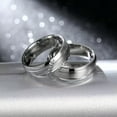 thumbnail image 2 of 316L Stainless Steel Engagement CZ Band Silver Men Womens Couple Rings Size 5-13, 2 of 5