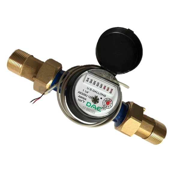 Medidor de agua DAE AS320U-125P 1-1/4 con salida de pulsos, 4,7 m³/h
