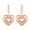 Rose Gold, variant on 14K Rose Gold Plated Heart Drop Earrings for Women 925 Sterling Silver Lever Back Filigree Jewelry Birthday Gifts for Women
