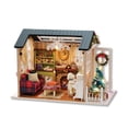 thumbnail image 2 of Casa de muñecas de madera para niños y niñas Juguetes de Tmvgtek bloques de construcción de modelo de cubierta de polvo musical hecho a mano, 2 of 5