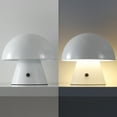 thumbnail image 4 of JONATHAN Y Porcini 7" Contemporary Bohemian Rechargeable/Cordless Iron Integrated Portable LED Mushroom Table Lamp, White, JYL7116B, 4 of 7