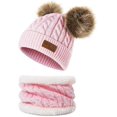thumbnail image 2 of Conjunto de gorro y bufanda cálidos de invierno para bebés y niños pequeños - Gorro grueso y elástico con bufanda circular y calentador de cuello Ormromra LN-0944, 2 of 3