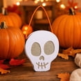 thumbnail image 5 of Felt Glitter Skull Halloween Treat Carry Bag Minimalist Gothic Spooky Candy Storage Tote, Seasonal Tabletop Candy Station Decor for Halloween Party Entryway Displays, 5 of 7