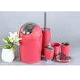 thumbnail image 2 of Juego de accesorios de baño de lujo: juego de baño de plástico con dispensador de jabón. rojo, 2 of 9
