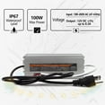 2-Pack 100W 12V LED Power Supply – Waterproof IP67, AC 100-260V To DC 12V Driver With US Plug, For Outdoor Strips