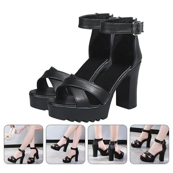 FRCOLOR  Female High Heels Summer Footwear Shoes Women Lace Woman Women's Black