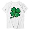 thumbnail image 4 of BLVB St. Patrick's Day Shirts for Women Cute Shamrock Clover Graphic Tee Shirts Short Sleeve Crewneck Gift Tops Blouse White, 4 of 4