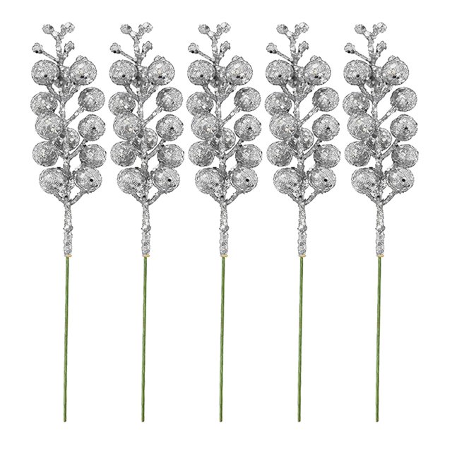 Artificial Mums for Outdoors 5Pcs Christmas Imitation Berries Simulation Berry Picks Holly Berry Branch Christmas Picks And Sprays Wedding Decorations for Party Winter Foam