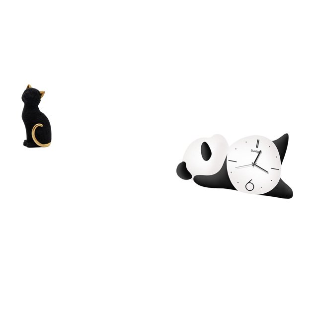 Escultura de resina de gato y panda, adorno decorativo coleccionable, forma de animal lindo y moderno para entrada, estantería, sala de estar, dormito