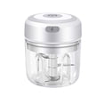 thumbnail image 2 of Naiovety Triturador de ajo eléctrico de plástico Mini portátil 1200mA USB carga Chopper interior casa cocina jengibre verduras trituradora Cocina y Comedor Blanco Naiovety HA059907-01B, 2 of 6